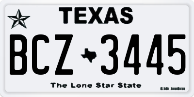 TX license plate BCZ3445
