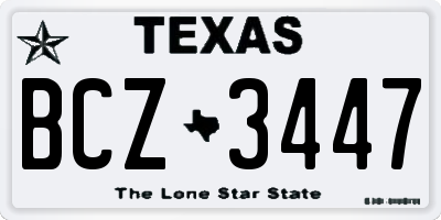 TX license plate BCZ3447