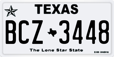 TX license plate BCZ3448