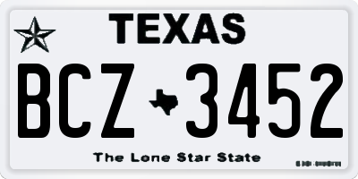 TX license plate BCZ3452