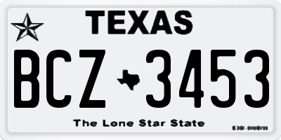 TX license plate BCZ3453