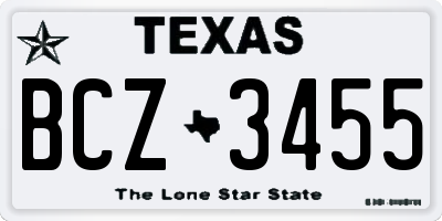 TX license plate BCZ3455
