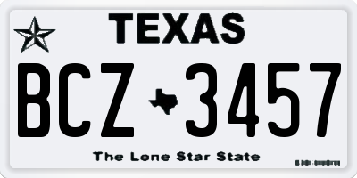 TX license plate BCZ3457