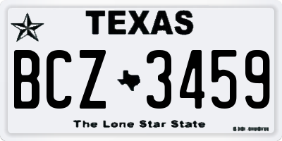 TX license plate BCZ3459