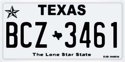 TX license plate BCZ3461