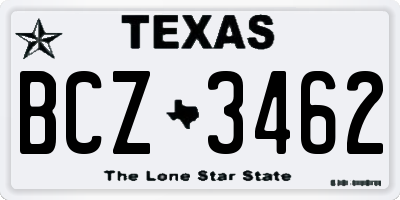 TX license plate BCZ3462