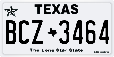 TX license plate BCZ3464