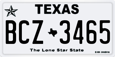 TX license plate BCZ3465