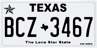 TX license plate BCZ3467