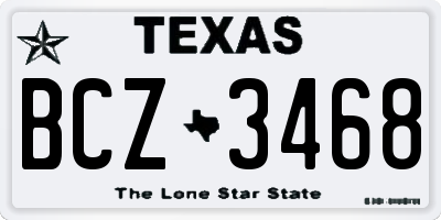 TX license plate BCZ3468