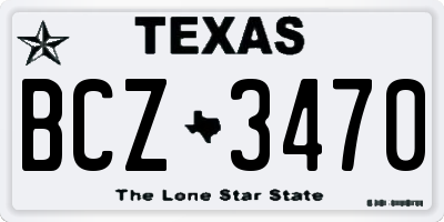 TX license plate BCZ3470