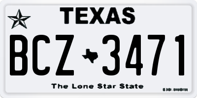 TX license plate BCZ3471