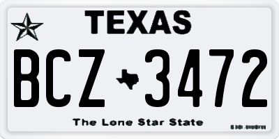 TX license plate BCZ3472
