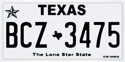 TX license plate BCZ3475