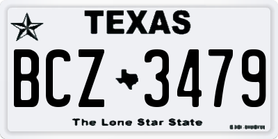 TX license plate BCZ3479