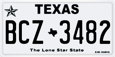 TX license plate BCZ3482