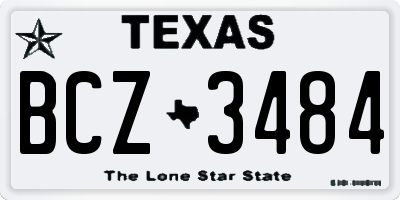 TX license plate BCZ3484