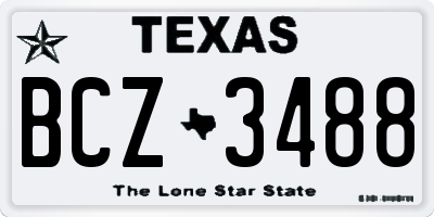 TX license plate BCZ3488