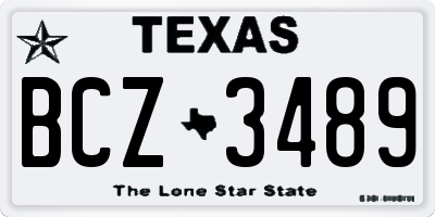 TX license plate BCZ3489