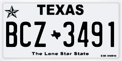 TX license plate BCZ3491