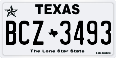 TX license plate BCZ3493
