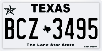TX license plate BCZ3495