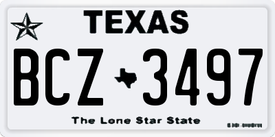 TX license plate BCZ3497