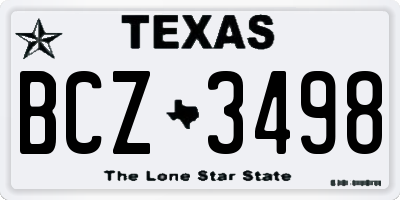 TX license plate BCZ3498
