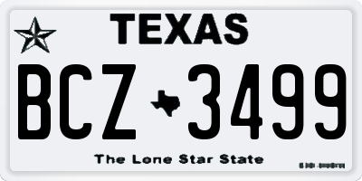 TX license plate BCZ3499