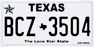TX license plate BCZ3504