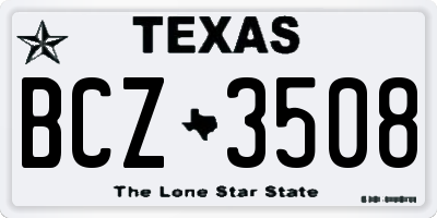 TX license plate BCZ3508