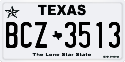 TX license plate BCZ3513