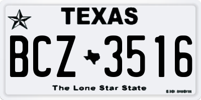 TX license plate BCZ3516