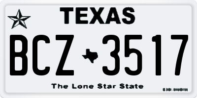 TX license plate BCZ3517
