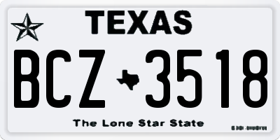 TX license plate BCZ3518