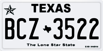 TX license plate BCZ3522