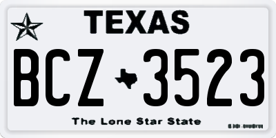 TX license plate BCZ3523