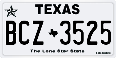 TX license plate BCZ3525