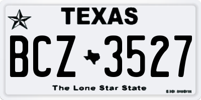 TX license plate BCZ3527