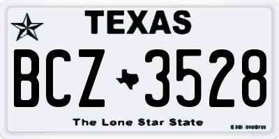 TX license plate BCZ3528