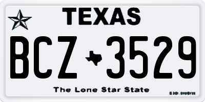 TX license plate BCZ3529