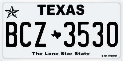 TX license plate BCZ3530
