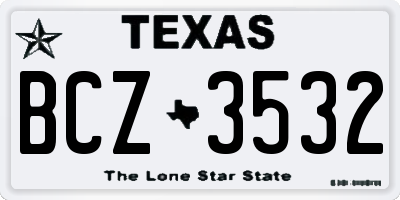 TX license plate BCZ3532