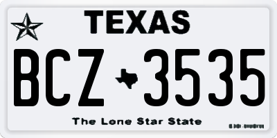 TX license plate BCZ3535