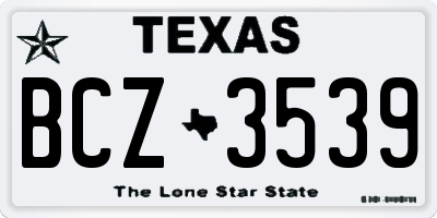 TX license plate BCZ3539