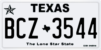 TX license plate BCZ3544