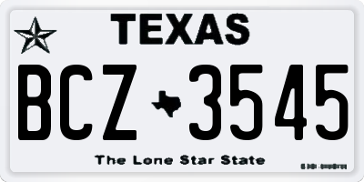 TX license plate BCZ3545