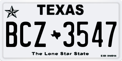 TX license plate BCZ3547