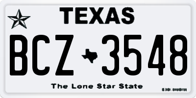 TX license plate BCZ3548