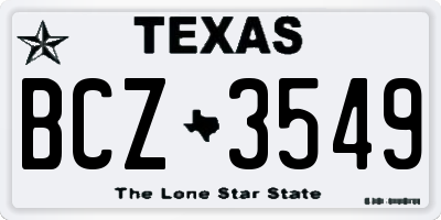 TX license plate BCZ3549